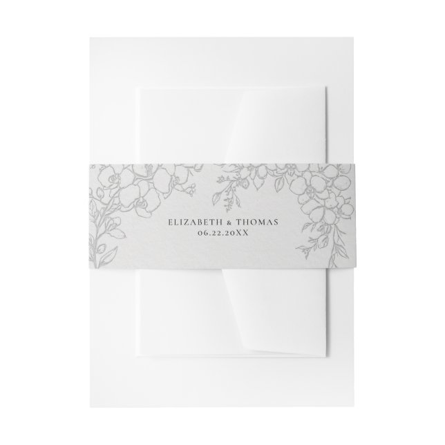 Orchid Elevated Ivory Formal Traditional Wedding Einladungsbanderole (Vorderseite Beispiel)