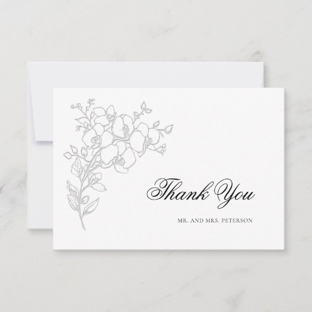 Orchid Elevated White Formal Traditional Wedding Dankeskarte (Vorderseite)