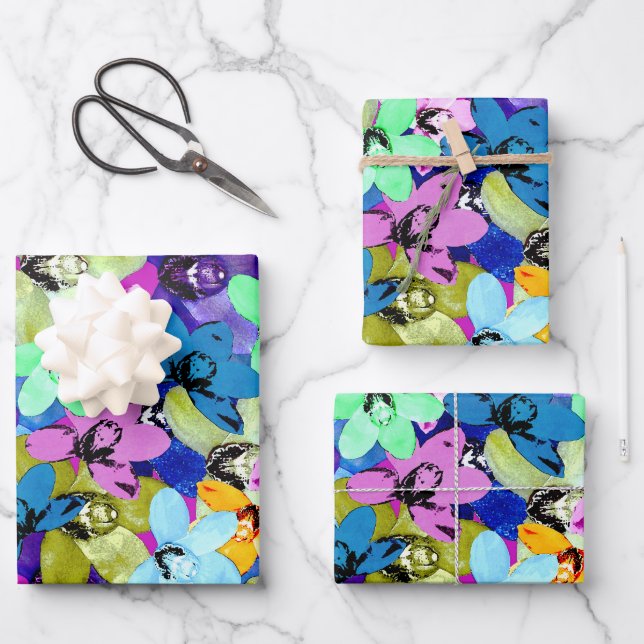 Orchid Extravaganza Wasserfarbe, Geschenkgutblätte Geschenkpapier Set (Vorderseite)