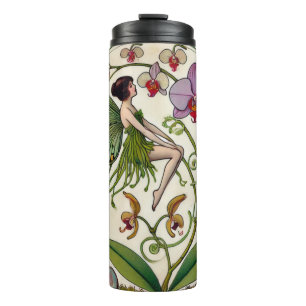 Orchid Fairy Blume Illustration Thermosbecher