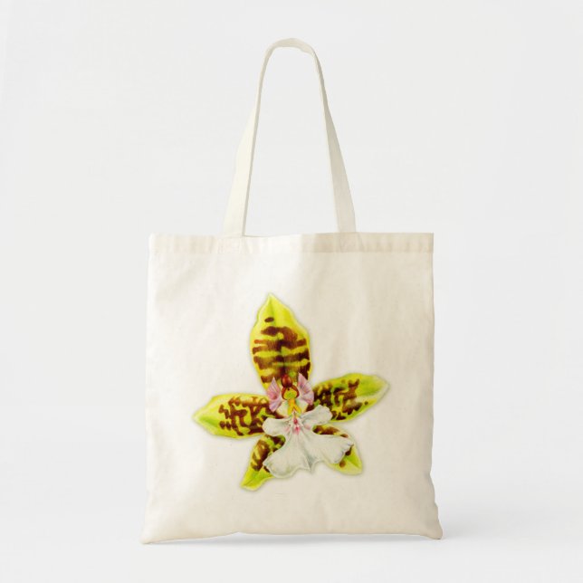Orchid Fine Art Limone grüne Blume Tasche (Vorne)