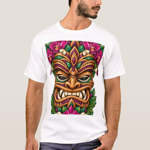 Orchid-Flamme-Tiki-Maske T-Shirt