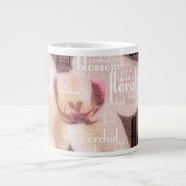 Orchid Floral Blossom Word Cloud Jumbo-Tasse