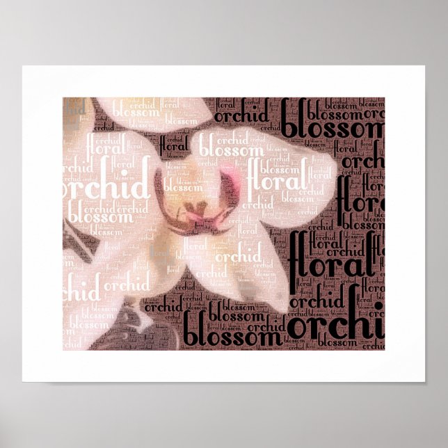 Orchid Floral Blossom Word Cloud Poster (Vorne)