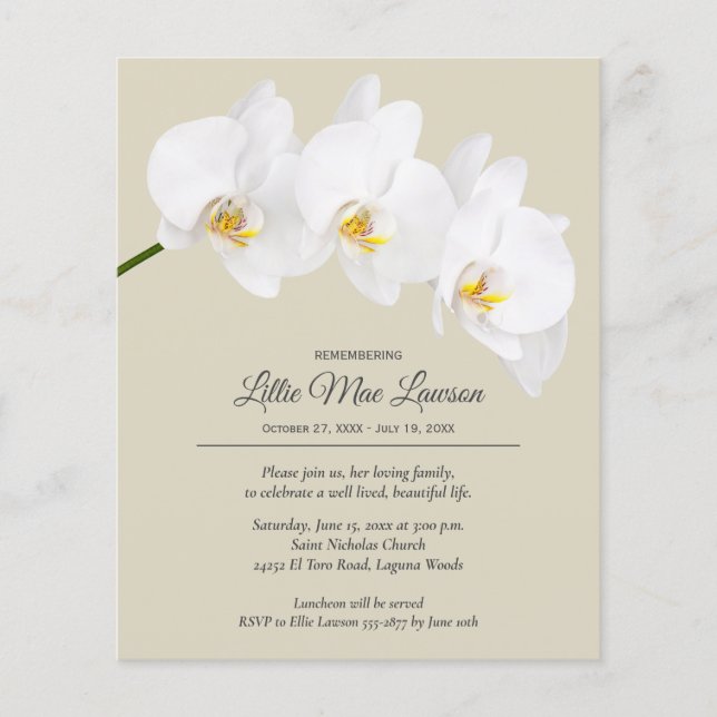 Orchid Floral Remembranation Flyer (Vorne)
