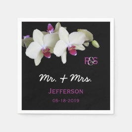 Orchid Floral Wedding Paper Napkins Serviette