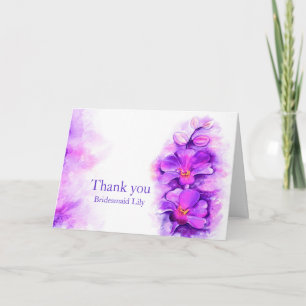 Orchid florale lila Hochzeit danke Karte