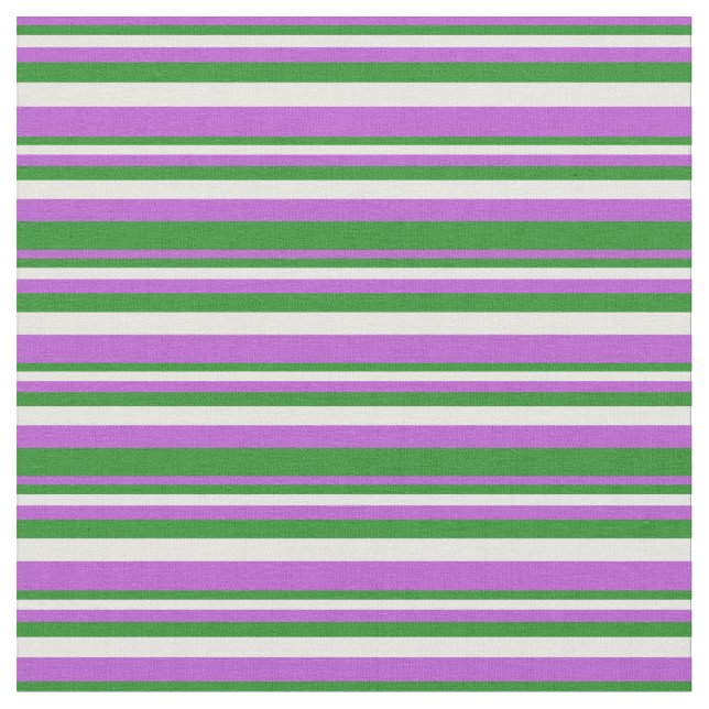 Orchid, Forest Green und White Pattern Stoff (Nahaufnahme)