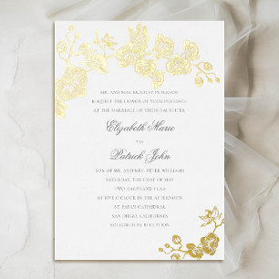 Orchid Formal Classic Heirloom Pure White Wedding Folieneinladung
