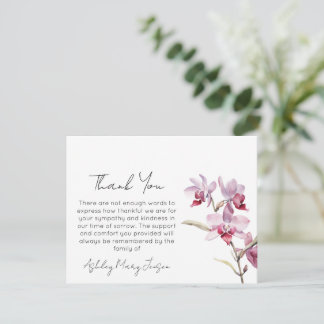 Orchid Funeral Thank You Card Bereavement Dankeskarte