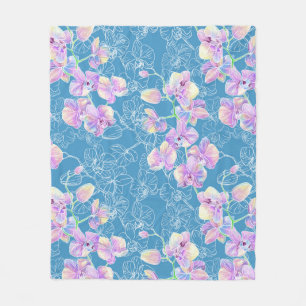 Orchid gemalt Aquarell Fleecedecke