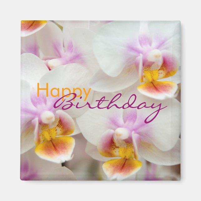 Orchid - Happy Birthday Magnet (Vorne)