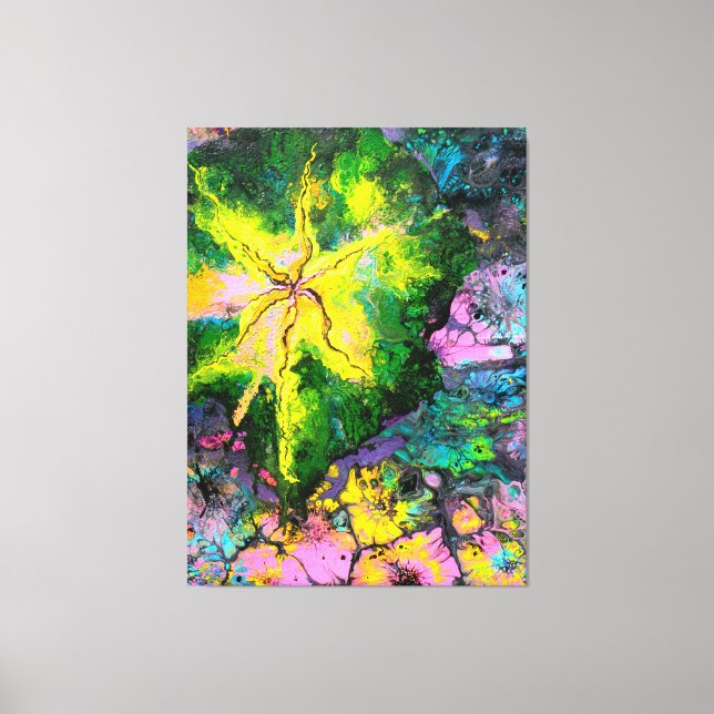 "Orchid in Blooms #1", abstract, psychedelic Leinwanddruck (Vorderseite)