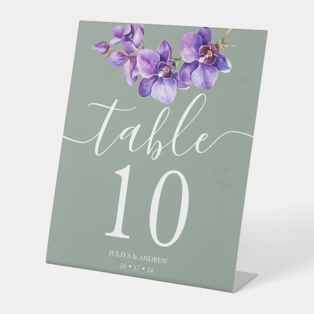 Orchid in Saga Tischnummer Sockelschild (Vorderseite)