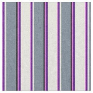 Orchid, Indigo, Beige, Schiefergrau und schwarz Stoff