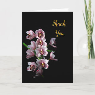 Orchid Insanity auf schwarz, Danke Karte