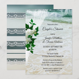 Orchid Lace Beach Bridal Couple Dusche Einladung
