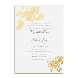 Orchid Liebe Pure formale Classic Heirloom Hochzei Folieneinladung