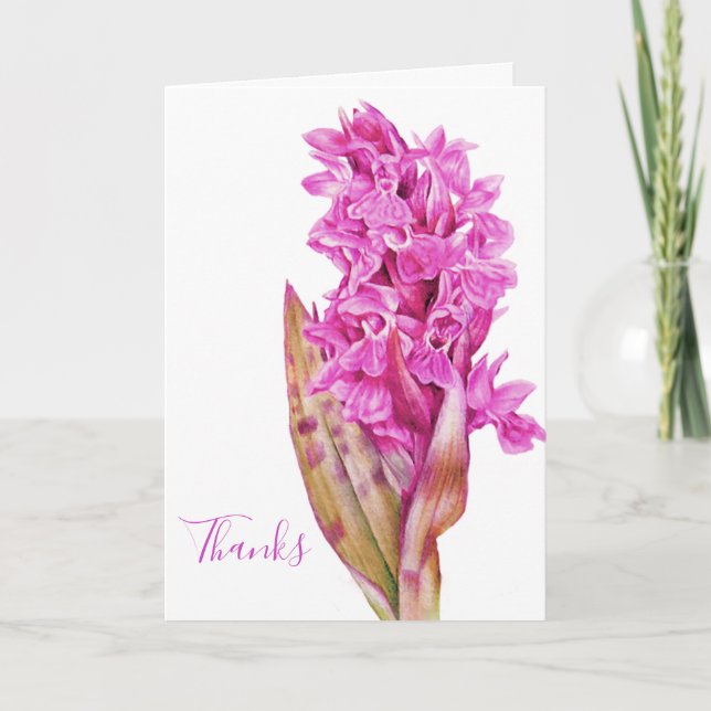 Orchid lila rosa Hochzeit danke Karte (Vorderseite)