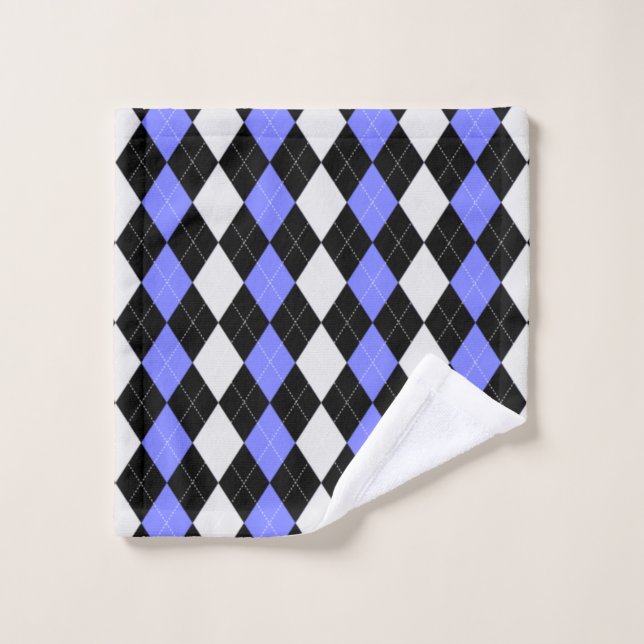 Orchid Lila & Schwarz RAUTE WASH CLOTH Waschlappen (Waschlappen)