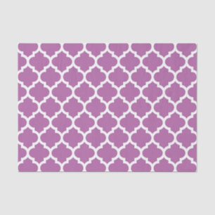 Orchid Lila White marokkanische Quatrefolienmuster Seidenpapier