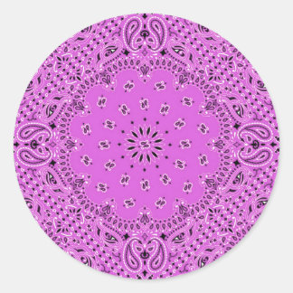 Orchid Lilac Paisley Western Bandana Scarf Print Runder Aufkleber