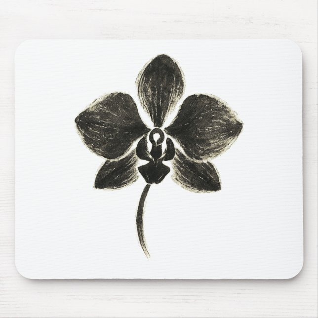 Orchid Line Zeichn - Blumendesign auf Mauspad (Vorne)