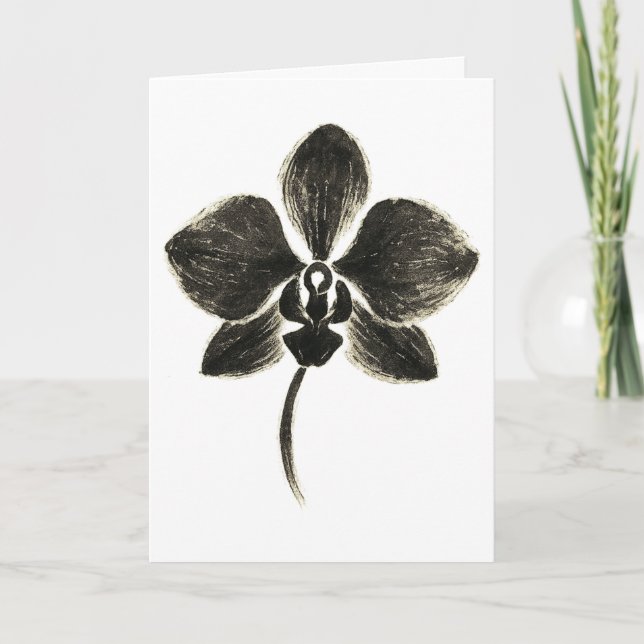 Orchid Line Zeichn - Botanische Karte (Vorderseite)