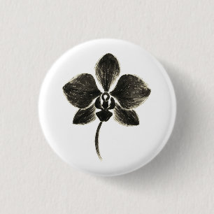 Orchid Line Zeichn - Tintenflordesign auf Button