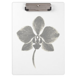 Orchid Line Zeichnend - Minimalistisch botanisch Klemmbrett