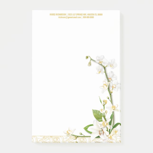 Orchid Live Spring Post-it Klebezettel (Vorderseite)