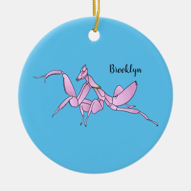 Orchid mantis Cartoon Illustration Keramik Ornament (Vorne)