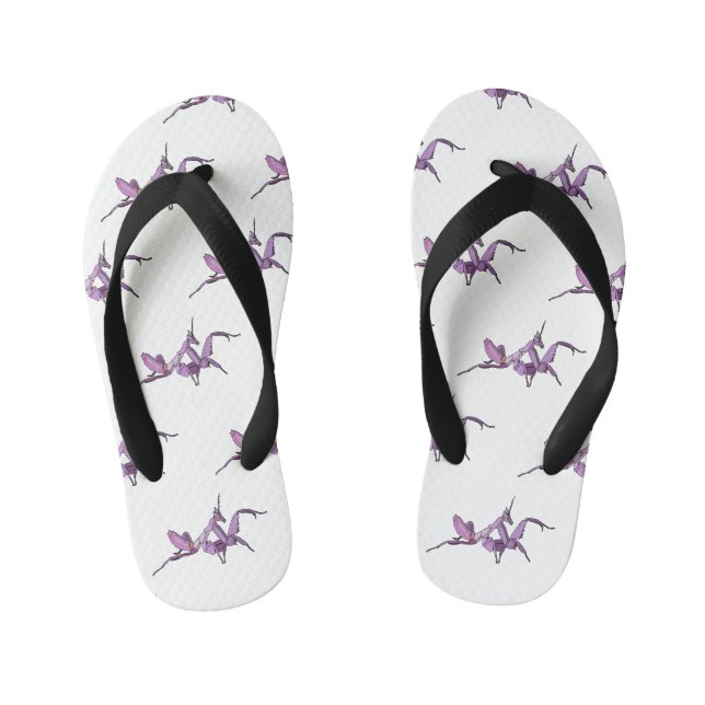 Orchid mantis Cartoon Illustration Kinderbadesandalen (Fußbett)