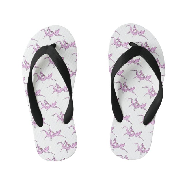 Orchid mantis Cartoon Illustration Kinderbadesandalen (Fußbett)