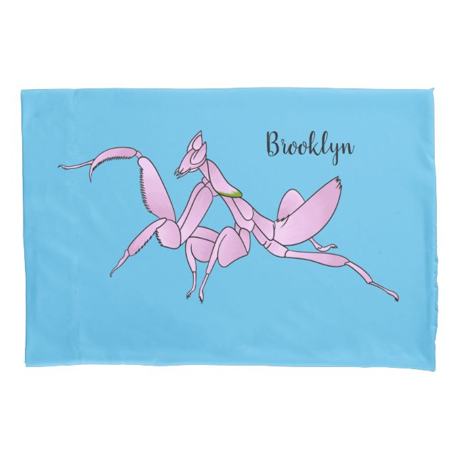 Orchid mantis Cartoon Illustration Kissenbezug (Vorderseite)