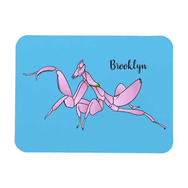 Orchid mantis Cartoon Illustration Magnet (Horizontal)