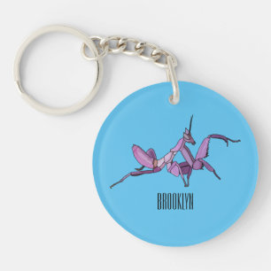 Orchid mantis Cartoon Illustration Schlüsselanhänger