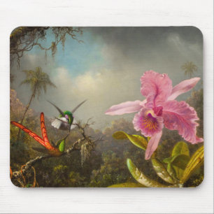 Orchid mit zwei Hummingbirds Heade Mousepad