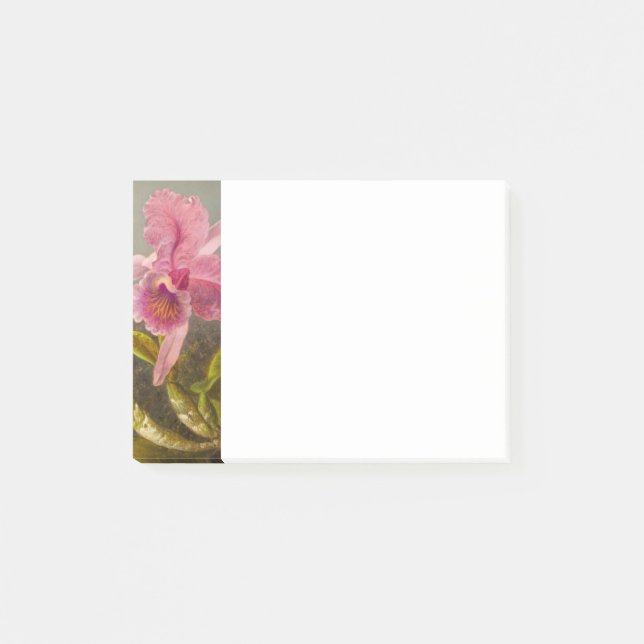 Orchid mit zwei Hummingbirds Heade Post-it Klebezettel (Vorderseite)