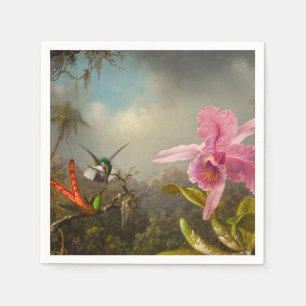 Orchid mit zwei Hummingbirds Heade Serviette