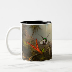 Orchid mit zwei Hummingbirds Heade Zweifarbige Tasse