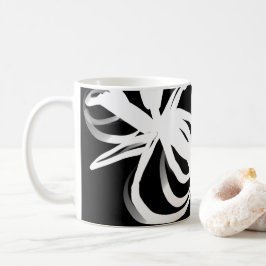 Orchid Noir: Abstrakt Schwarz & Weiß Kaffeetasse