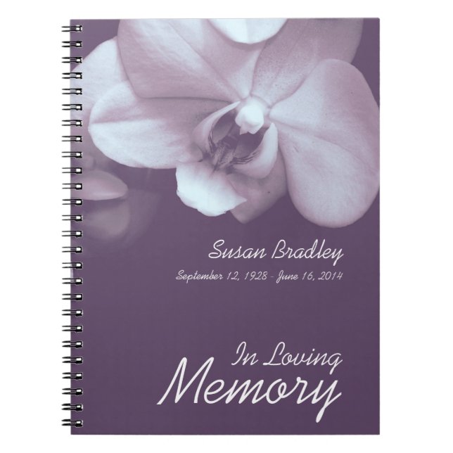 Orchid P Floral Fotografy Funerary Guest Book SN Notizblock (Vorderseite)