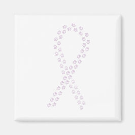 Orchid Pawprint Ribbon Magnet