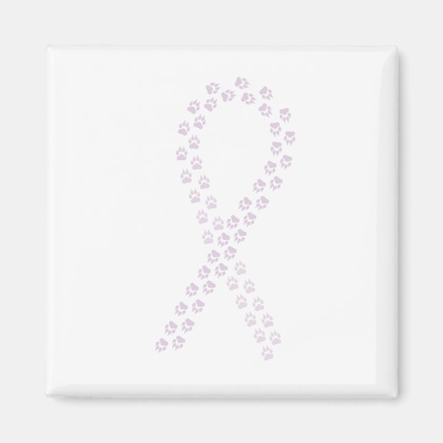 Orchid Pawprint Ribbon Magnet (Vorne)