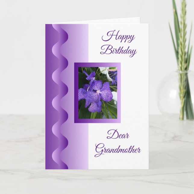 Orchid Personalisiert Großmutter Geburtstag Karte (Vorderseite)