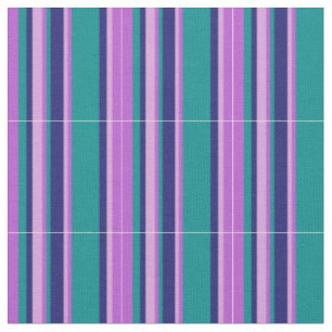 Orchid, Plum, Midnight Blue & Dark Cyan Lines Stoff