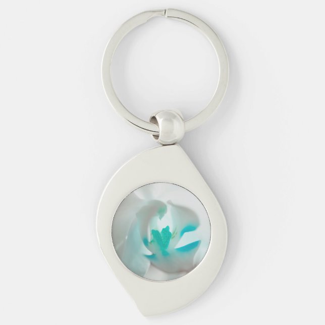 Orchid Print Metal Schlüsselanhänger beruhigen (Vorderseite)