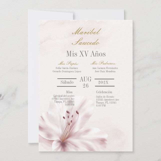 Orchid quinceañera einladung (Vorderseite)