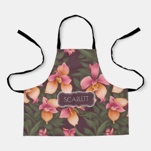 Orchid Retro Personalisiertes Muster Schürze